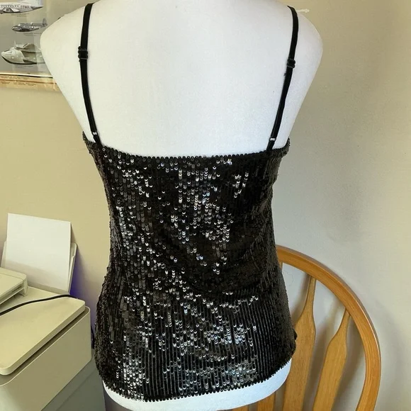 Vintage Y2K Forever 21 Black Sequin Camisole tank top - Picture 3 of 3